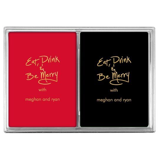 Fun Eat Drink & Be Merry Double Deck Playing Cards